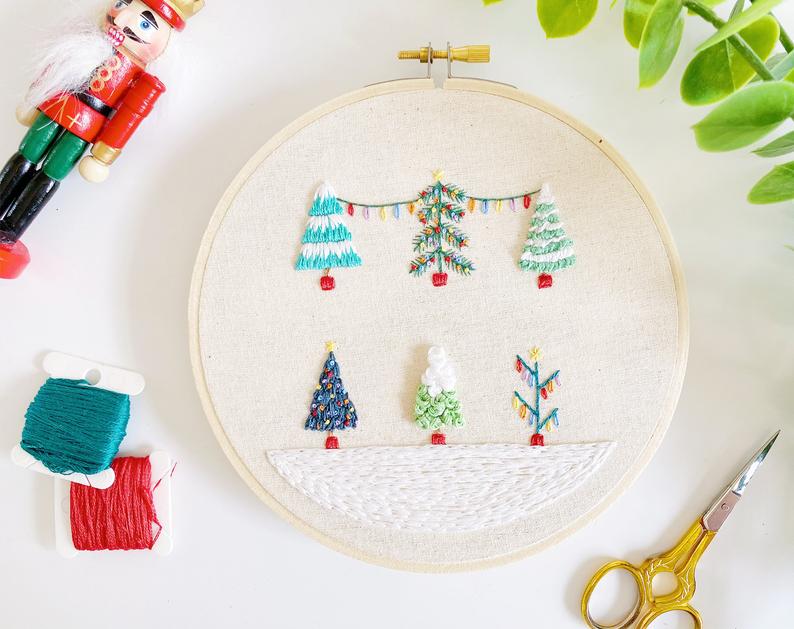 christmas tree embroidery pattern