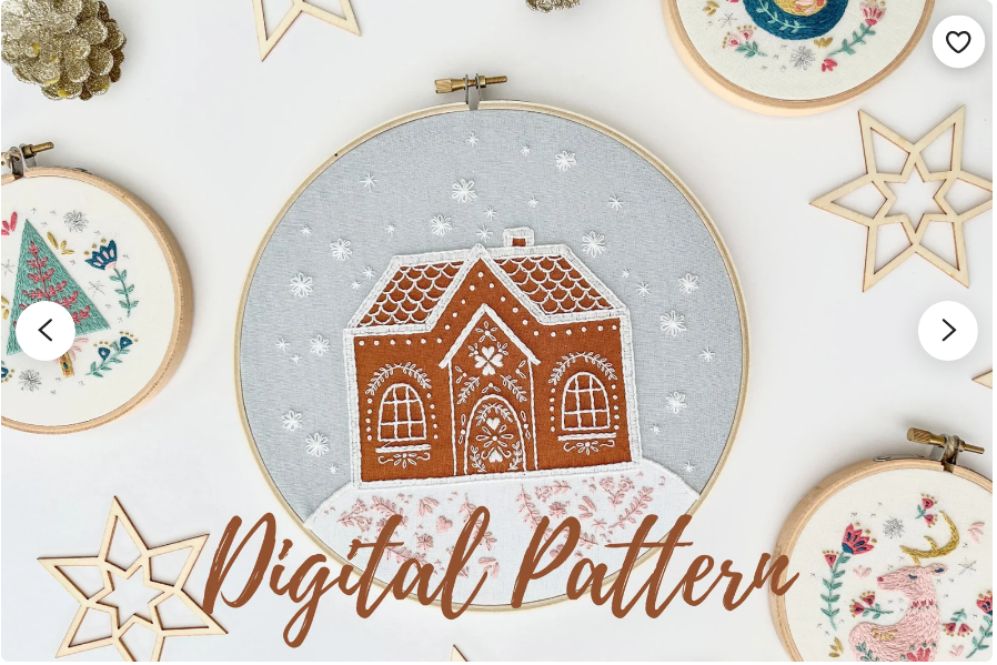 gingerbread house embroidery pattern