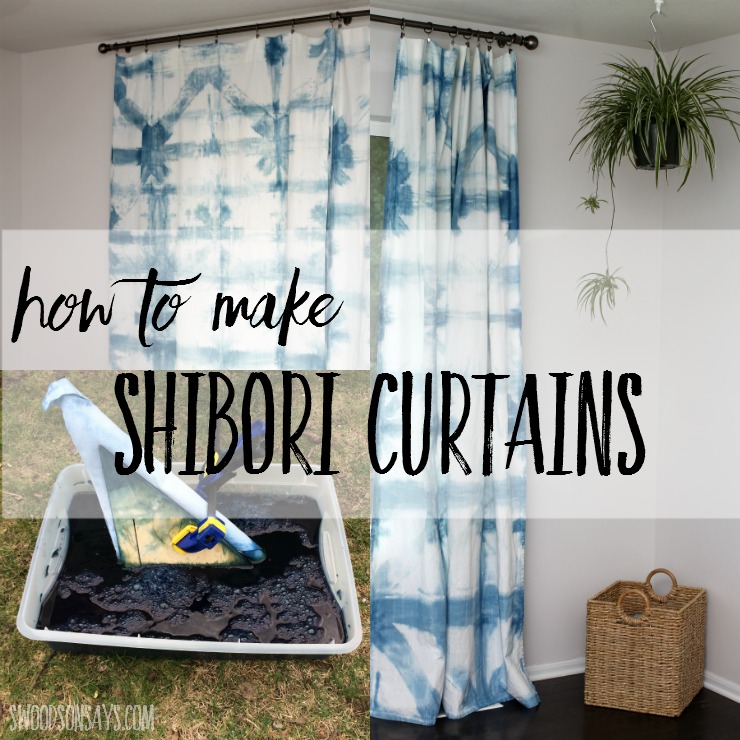 See how to make diy shibori curtains with this picture tutorial! Indigo dye shibori is a beautiful cobination and these diy curtains look organic and airy.