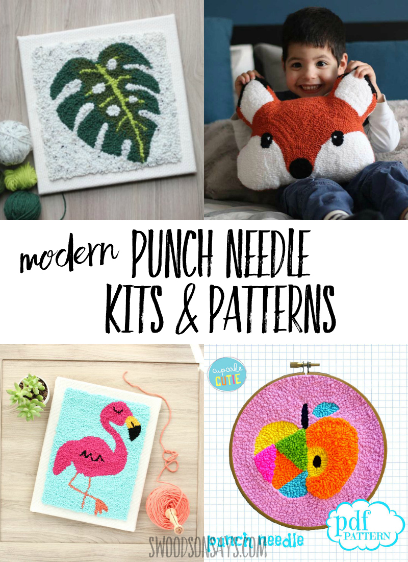 No need for punch needle instructions when you buy a punch needle kit or punch needle pattern! Check out this curated list of modern punch needle inspiration and start stitching. #embroidery #punchneedle #crafts