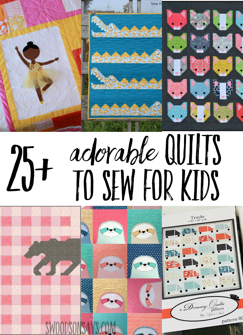 Check out this list of unique, fun quilt patterns to sew for big kids! Animal quilt patterns, truck quilts, boat quilts, and more - click through and find a favorite to sew. #quilts #quilting #sewing #sewingpattern