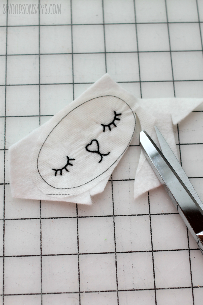 step 2 how to embroider a face on a stuffed animal