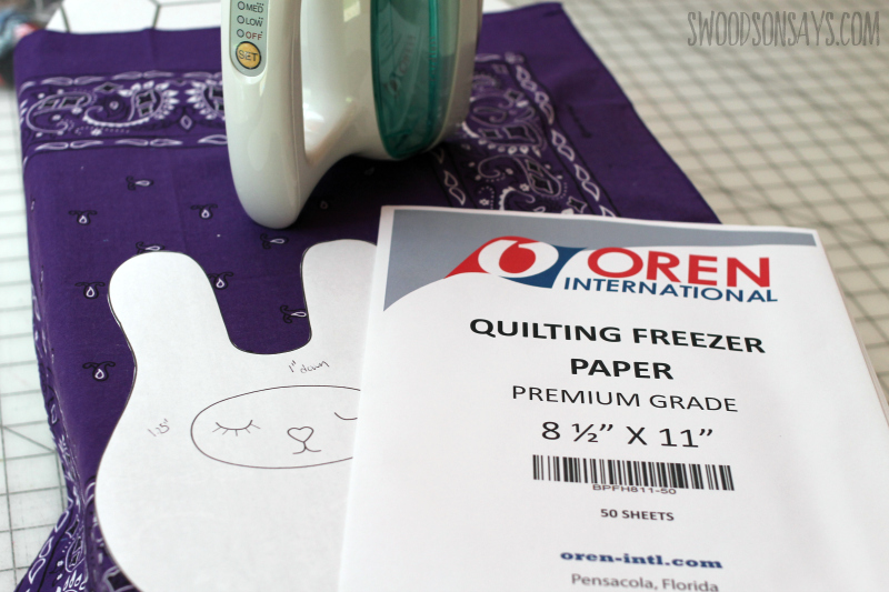 step one freezer paper to cut out sewing pattern