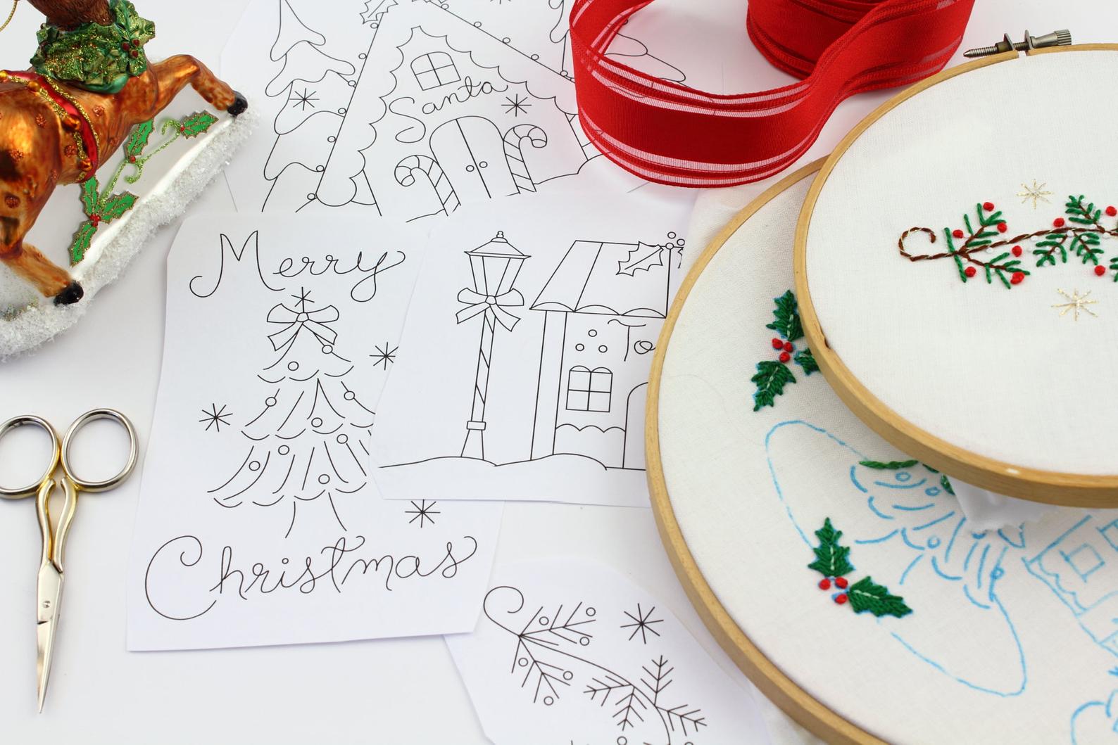 vintage christmas hand embroidery patterns
