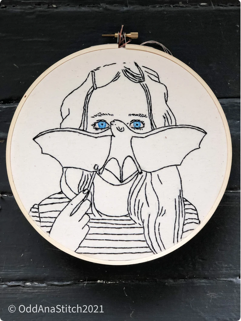 bat mark embroidery pattern