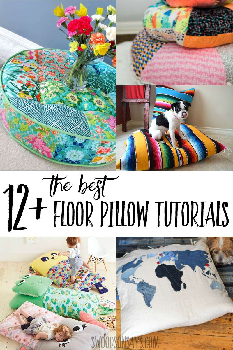 Get cozy this fall with one of these diy floor pillow tutorials! Links for the best ways to make a floor pillow in all sorts of fun styles. #sewing #crafts