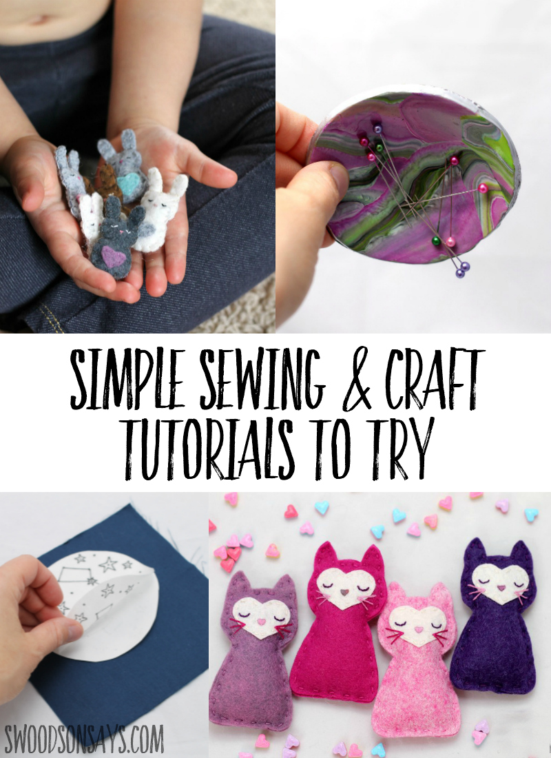 Check out these simple sewing & craft tutorials that are great for beginners! Creative ideas for hand embroidery, softies, refashions, and more. #sewing