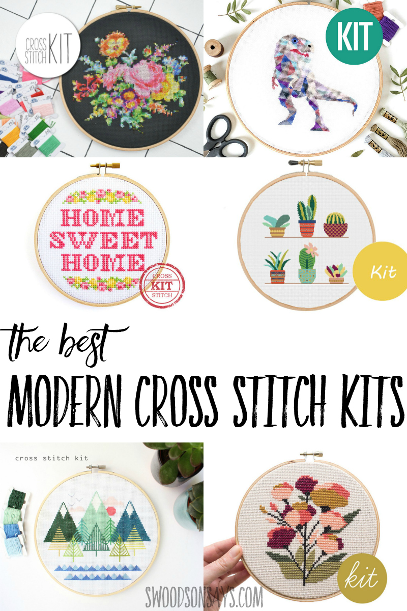 The best modern cross stitch kits to buy and stitch! If you've been meaning to try cross stitching, save yourself the trouble and buy an all in one package. #needlework #crossstitch