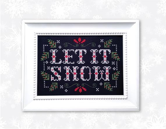 let it snow cross stitch pattern 2