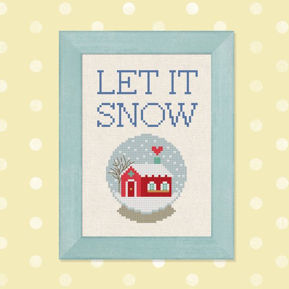let it snow cross stitch pattern