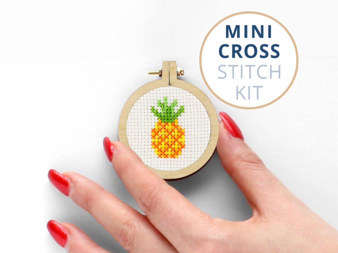 miniature pineapple cross stitch kit