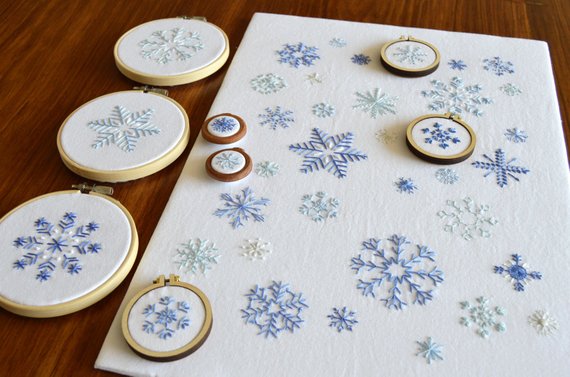 snowflake hand embroidery pattern