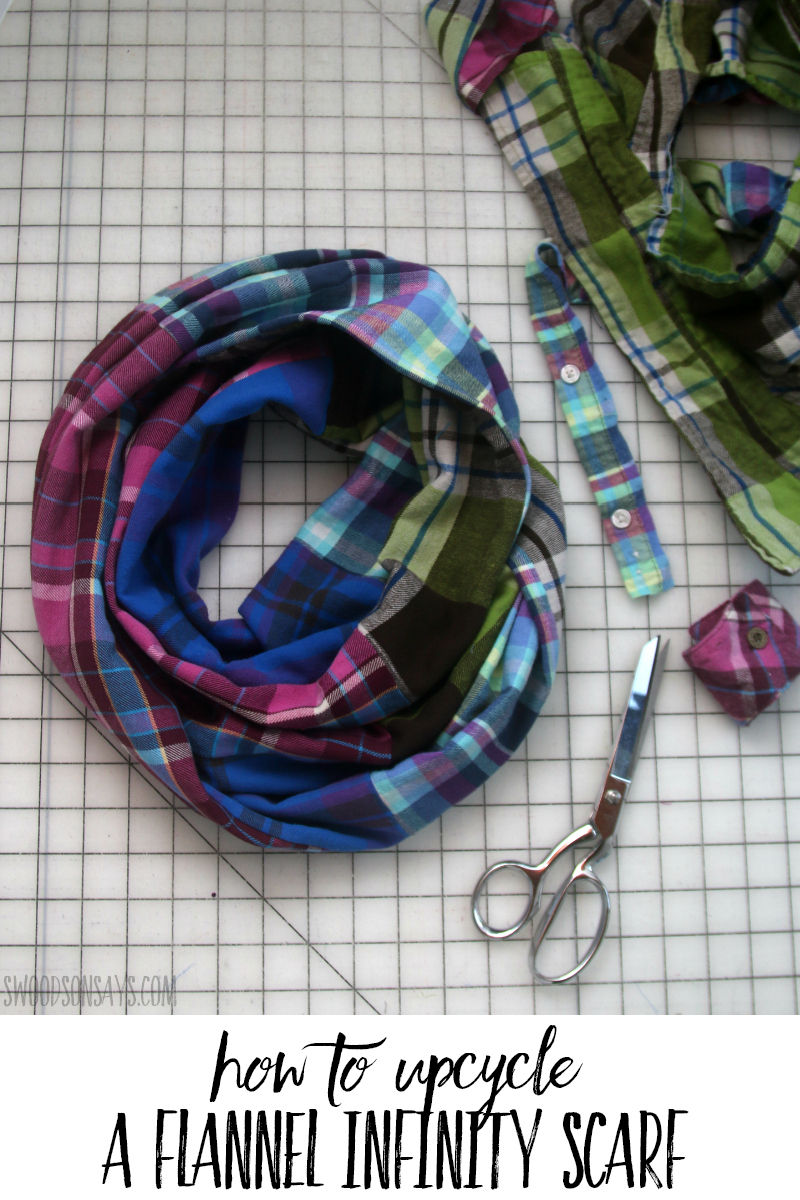upcycled flannel infinity scarf