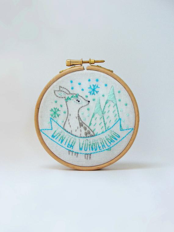 winter wonderland hand embroidery pattern