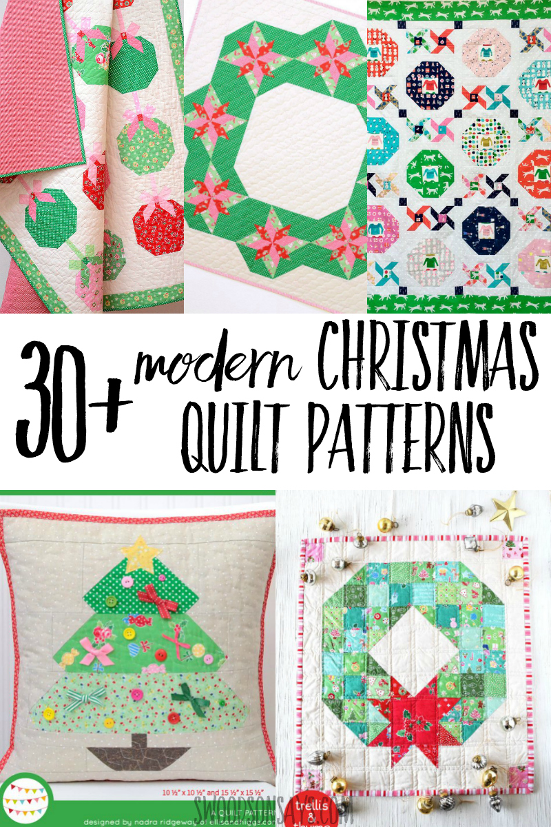 Get fresh Christmas quilt ideas with this curated list of modern Christmas quilt patterns! So many cute Christmas patchwork projects to choose from, get ready to sew! #christmas #sewing #quilting
