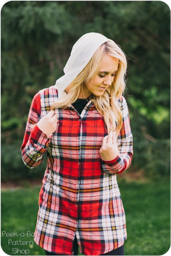 flannel womens shirt sewing pattern