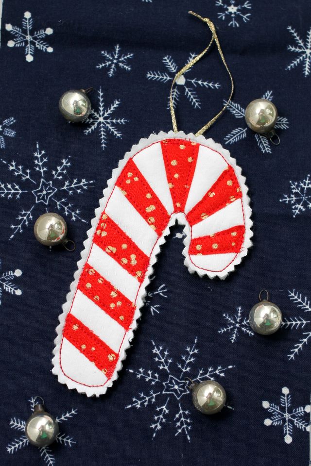 free candy cane ornament pattern