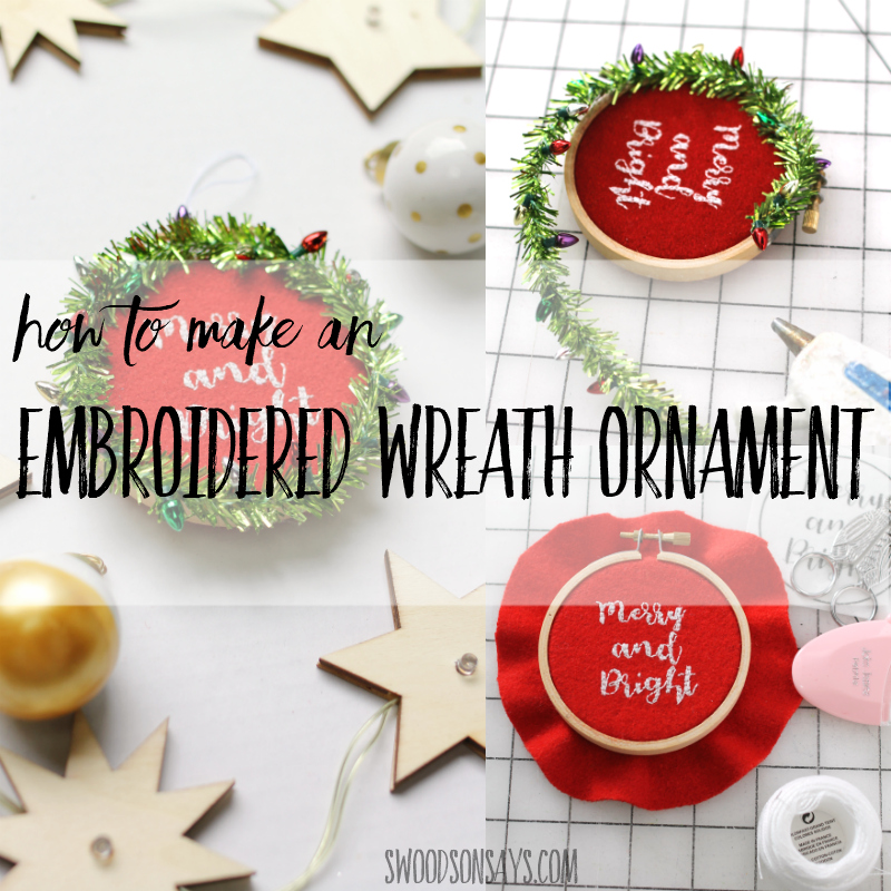 How to make an embroidered wreath ornament