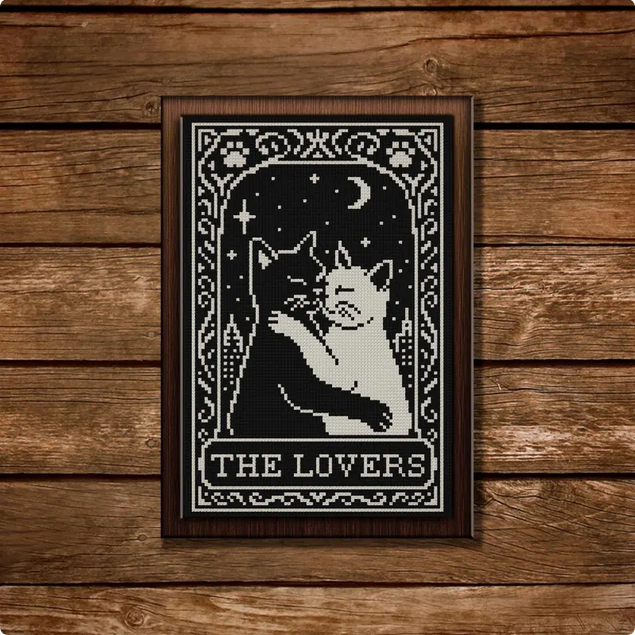 cat lovers tarot cross stitch