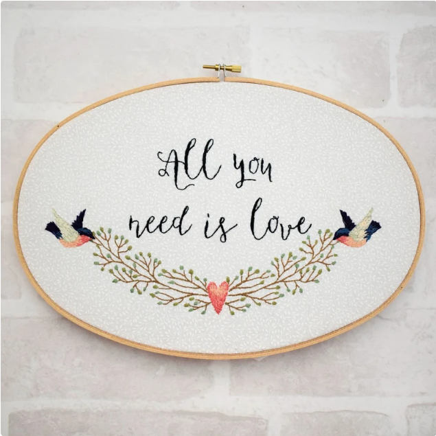 all you need is love embroidery pattern