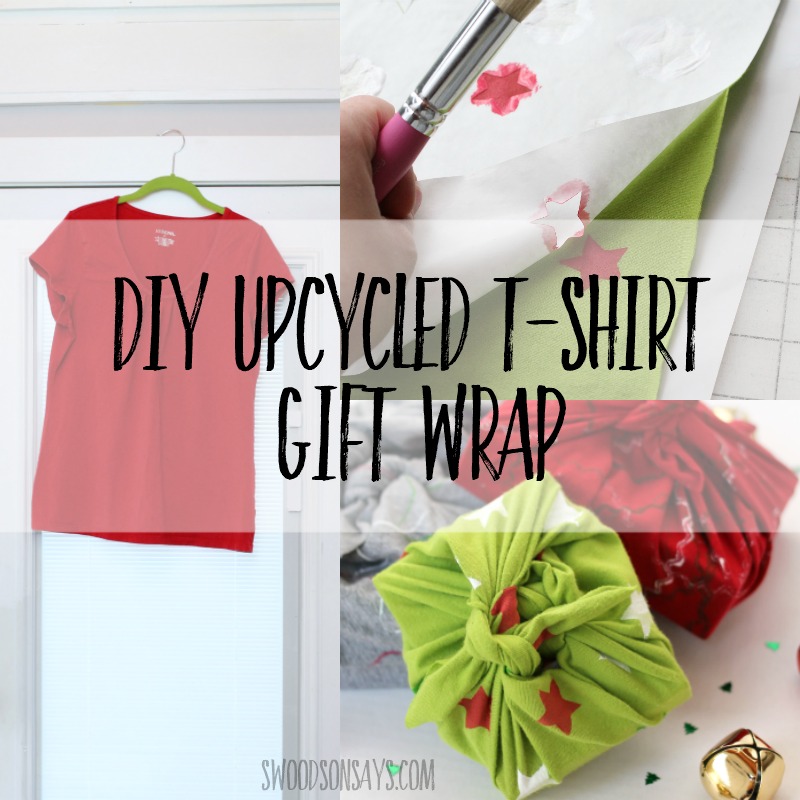 diy upcycled tshirt wrapping paper