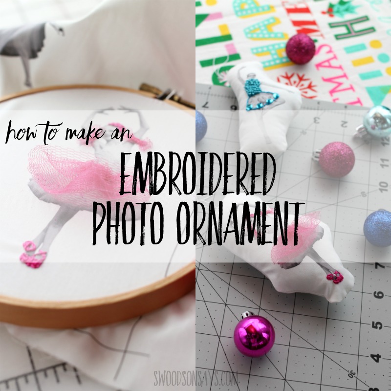 embroidered photo ornament diy tutorial