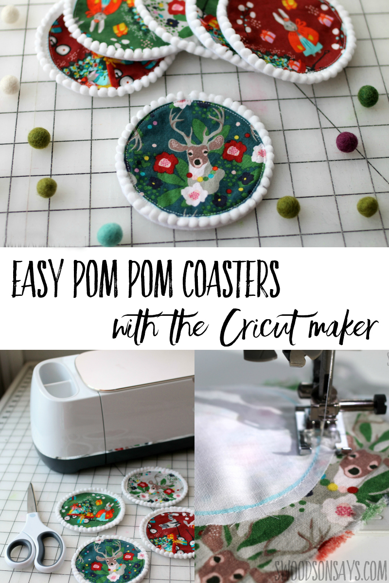 See how to sew perfect coasters with a Cricut Maker! Instructions included if you don't have a Cricut but this is a great sewing project to use your Maker with. Sew festive coasters with this easy sewing tutorial. 