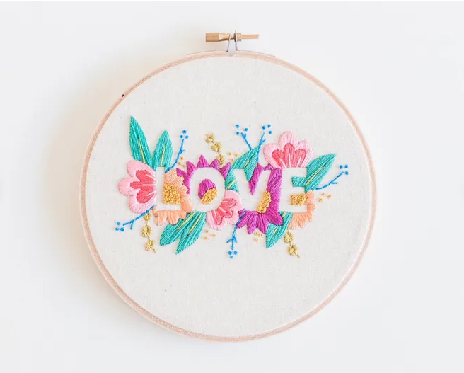 love negative space embroidery pattern