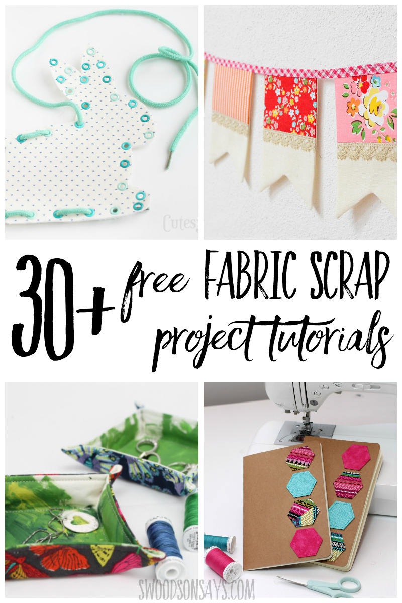 Overwhelmed by fabric scraps? Put them to good use! Check out this list of over 30 cute, useful sewing projects that use up fabric scraps. Free tutorials to sew with small pieces of fabric and make something fresh and fun! #sewing #quilting #fabric 
