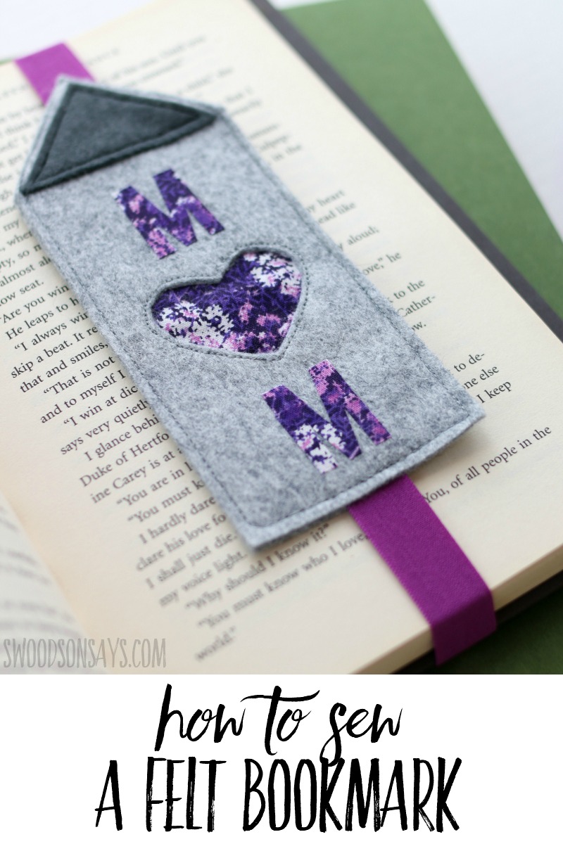 Download this free felt bookmark sewing pattern and stitch up a sweet handmade Mother's Day gift! Photo tutorial shows you how to reverse applique and put together this simple sewing tutorial. Sponsored post in collaboration with JOANN. #ad #sewing #mothersday #crafts