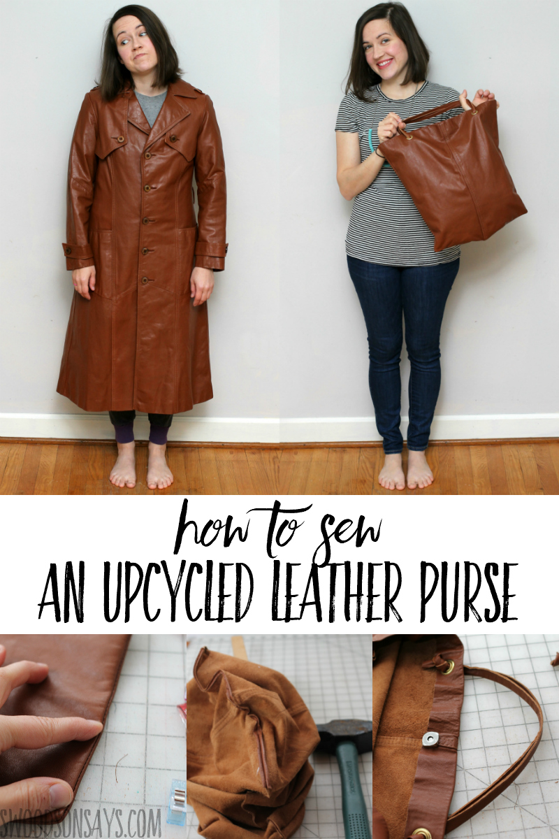 Easy sewing tutorial with this before & after jacket upcycle!! After months of hunting for a leather garment this, I got to shop secondhand from the comfort of my couch. Sharing the full #refashion tutorial on the blog, with a jacket from #FacebookMarketplace #FBMarketplaceSpringRefresh #ad
