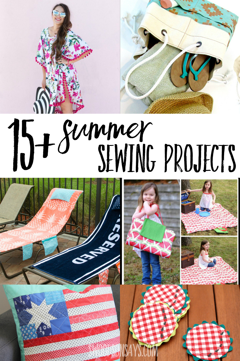 collage of summer sewing tutorials