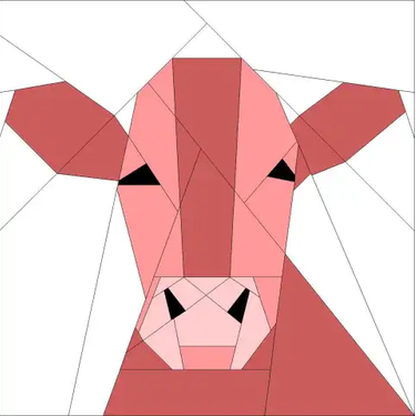 cow paper pieced block pattern