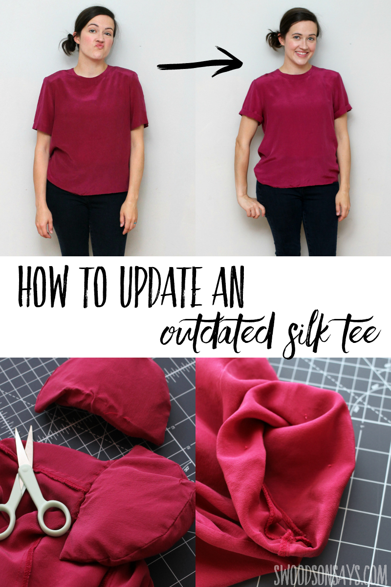 15 minute refashion of an outdated silk tshirt