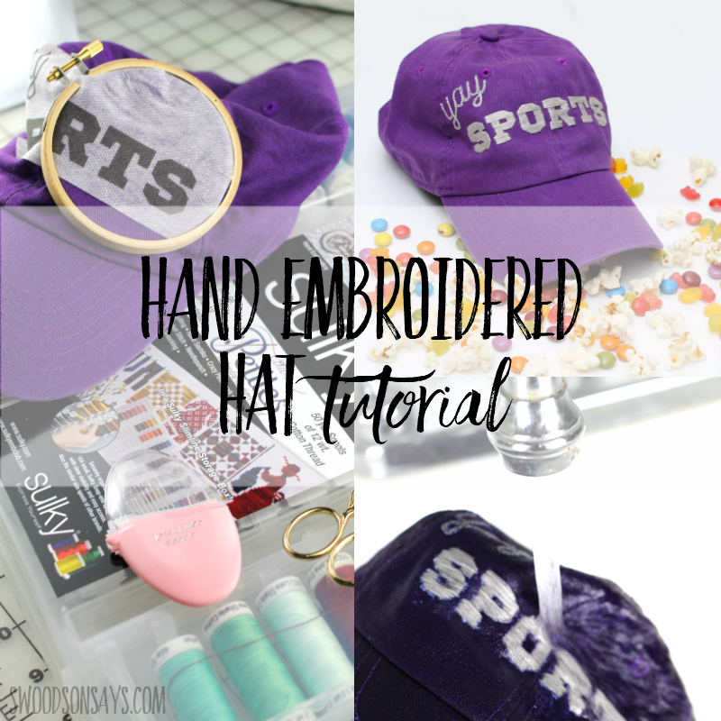 ‘Yay Sports’ hand embroidered hat tutorial