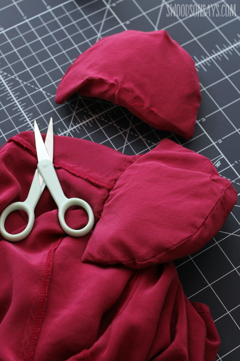 cutting out shoulder pads