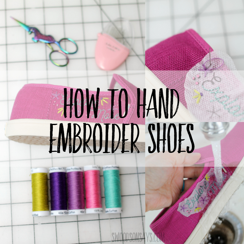 how to hand embroider shoes