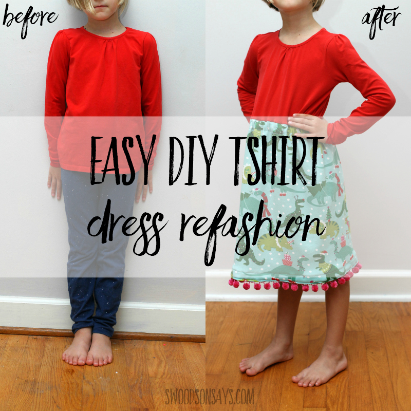 Easy diy tshirt dress refashion – how to attach a skirt to a t shirt