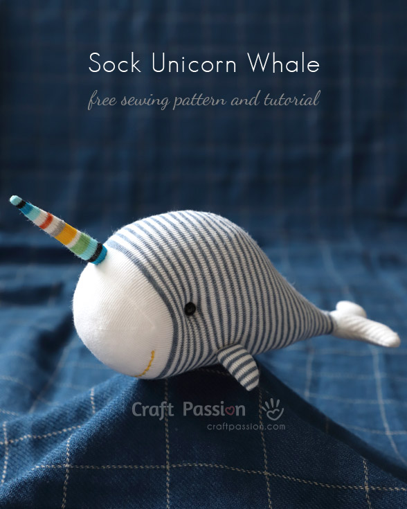 narwhal stuffed sewing pattern