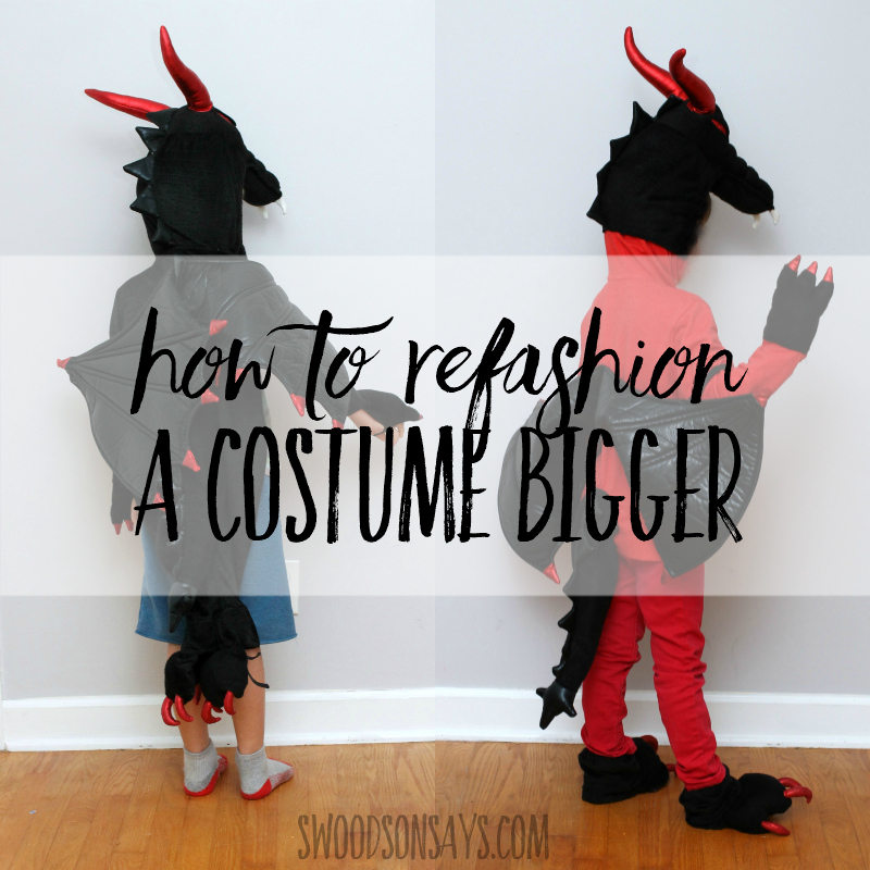 How to refashion a costume into a bigger size