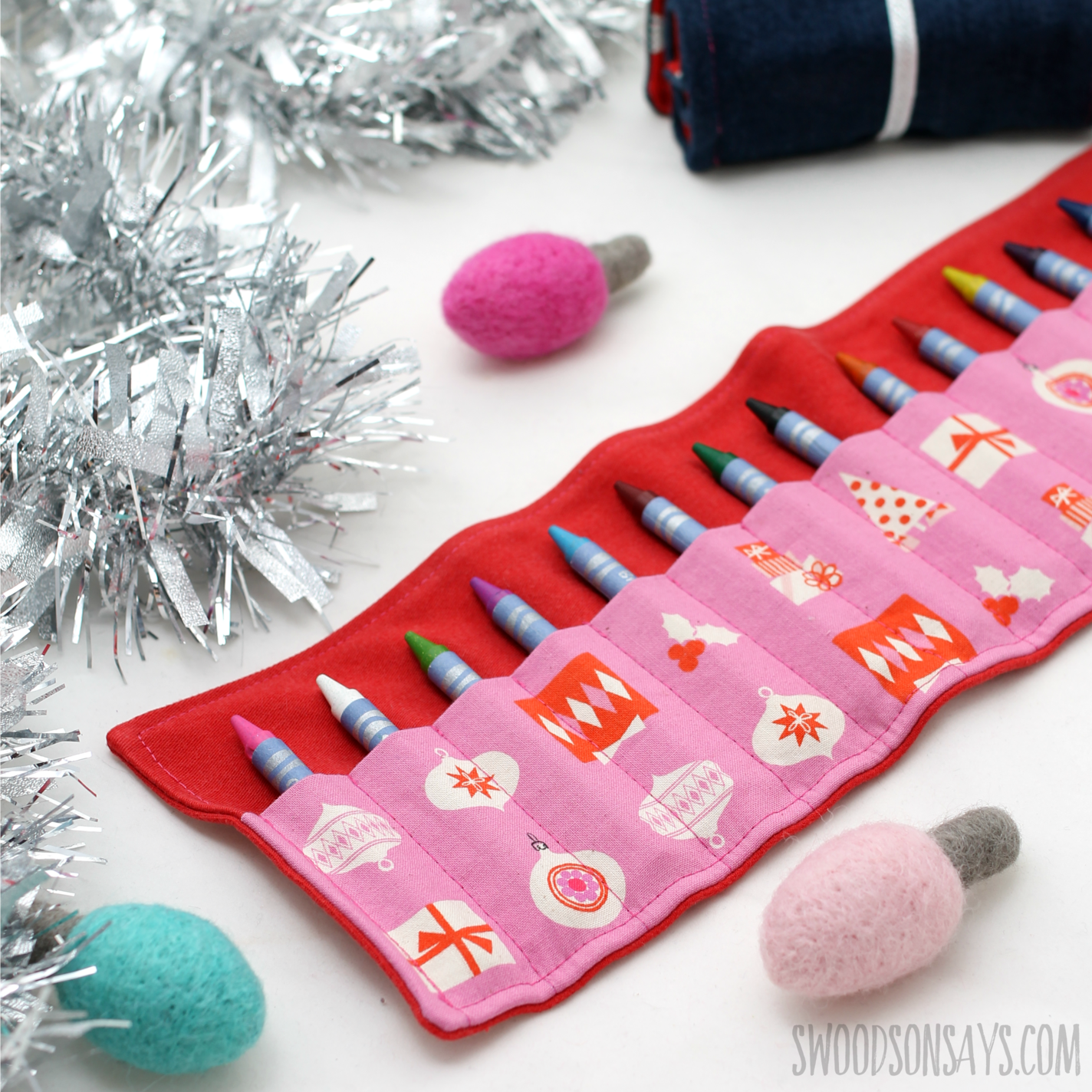 beginner sewing tutorial for a crayon roll up holder