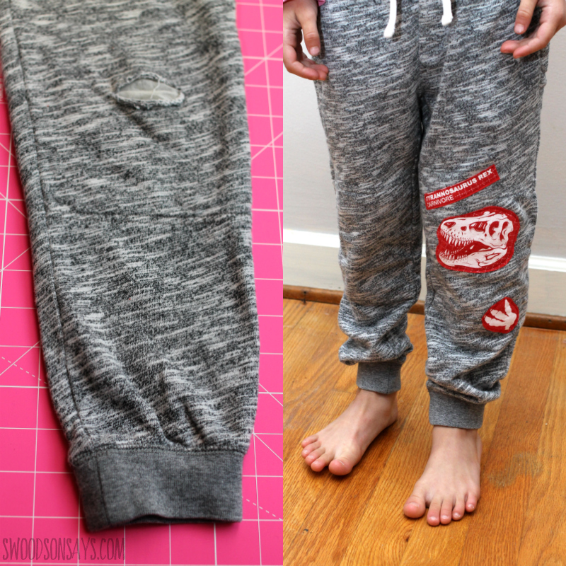 upcycle patch pants diy