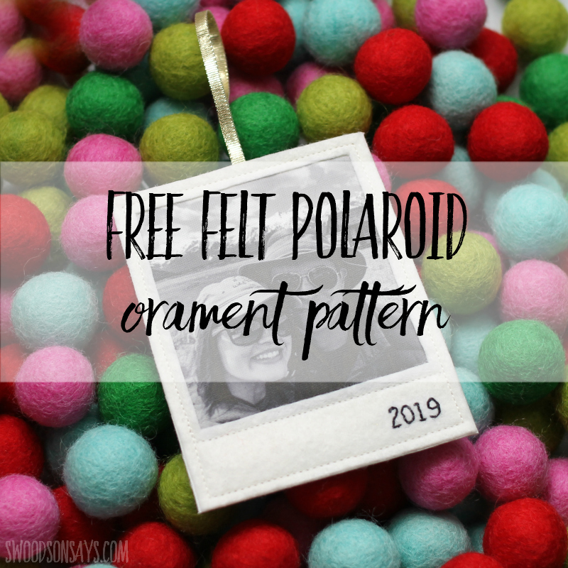 Free felt polaroid ornament pattern