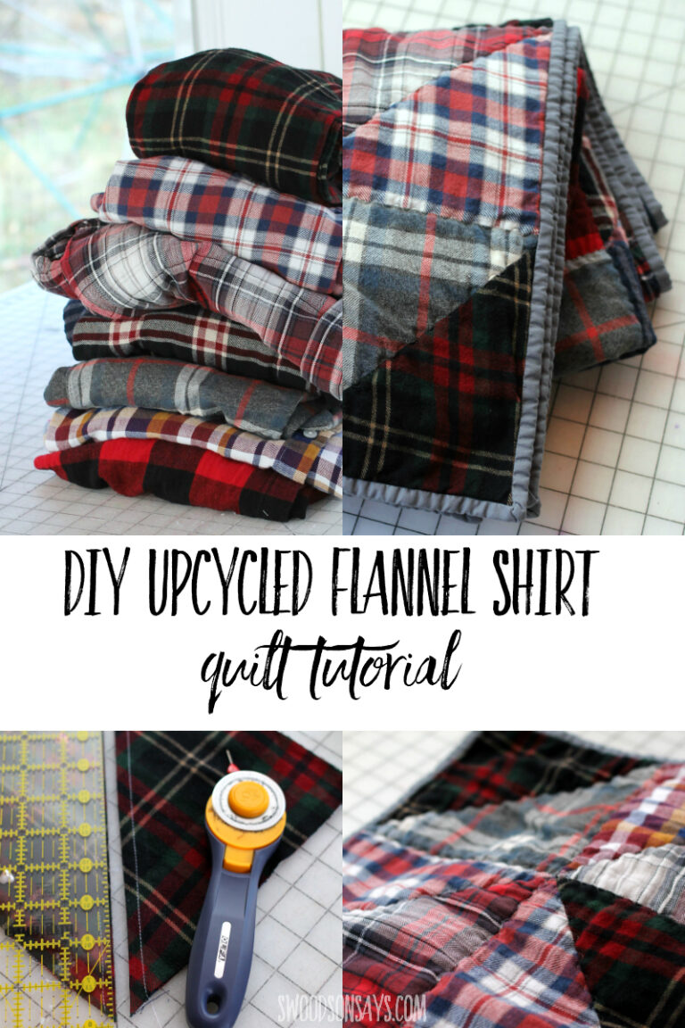 How to turn upcycled flannel shirts into a cozy quilt - Swoodson Says