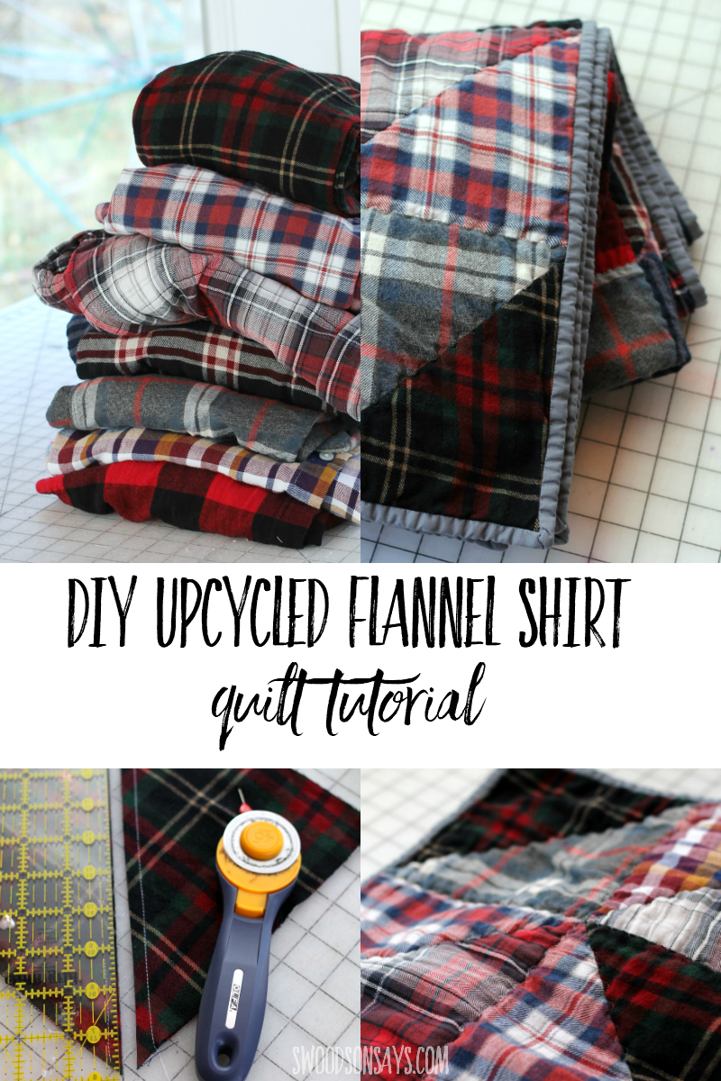 how to upcycle flannel shirts into a quilt
