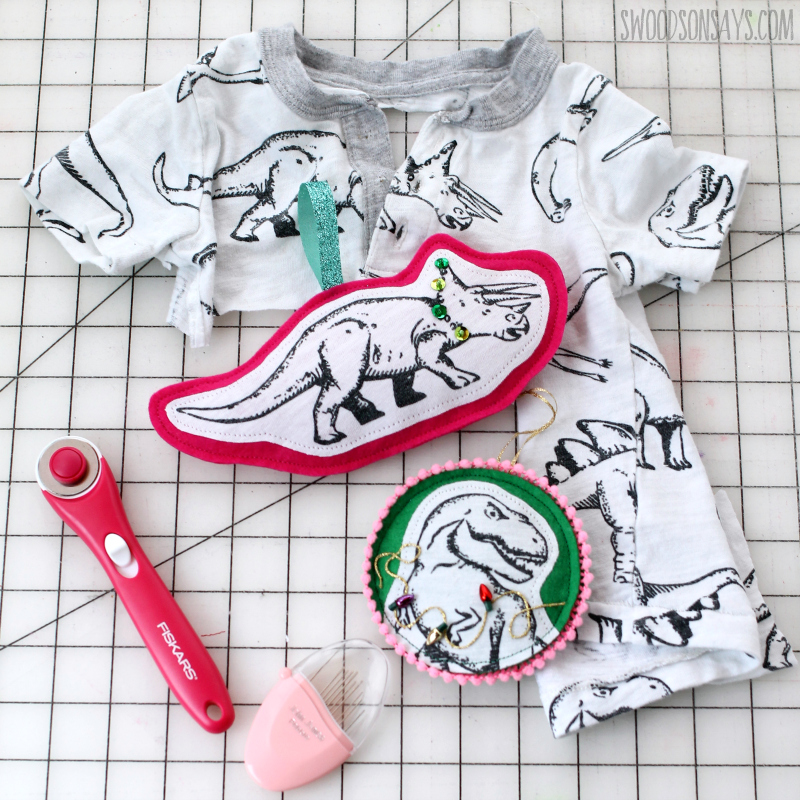 upcycled tshirt ornament craft