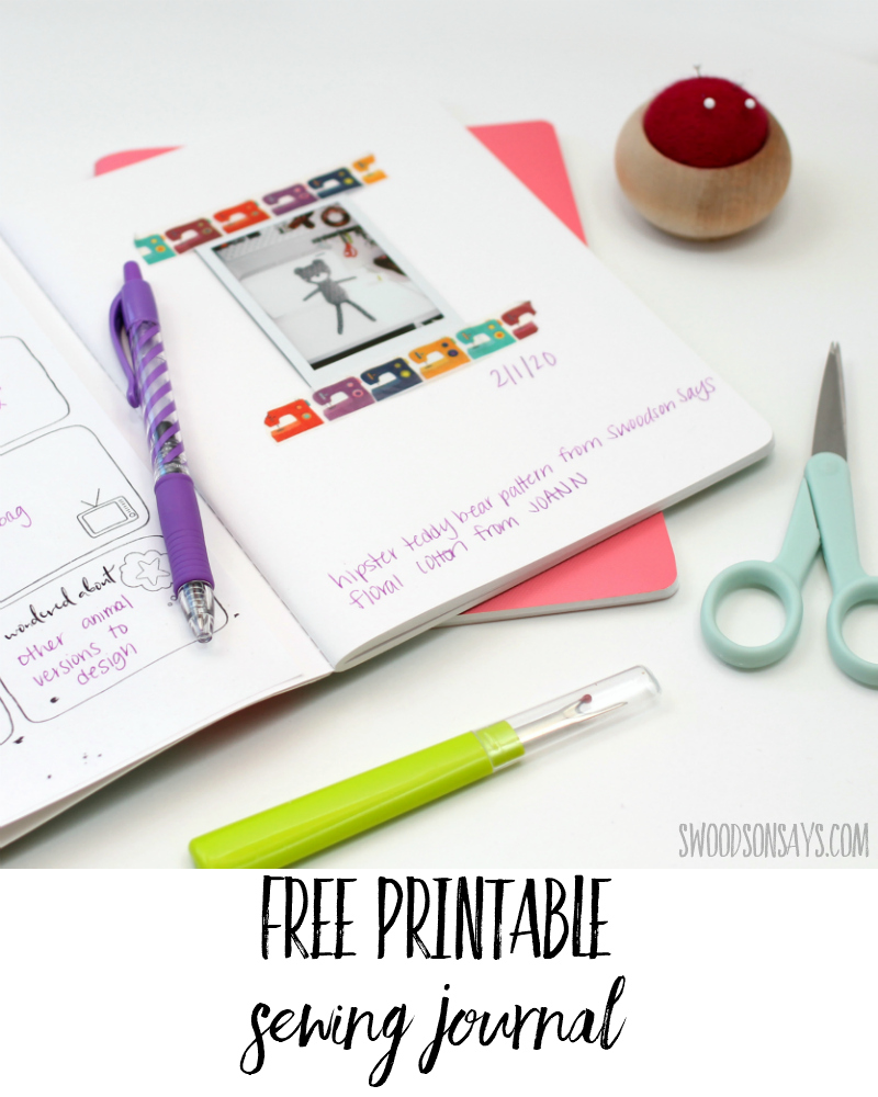 Free sewing journal template