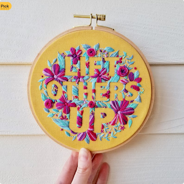 inspirational floral embroidery pattern