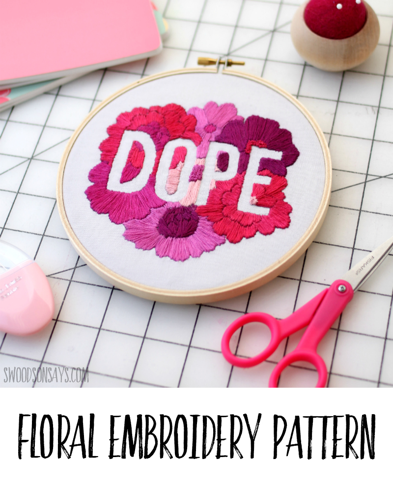 negative space hand embroidery pattern