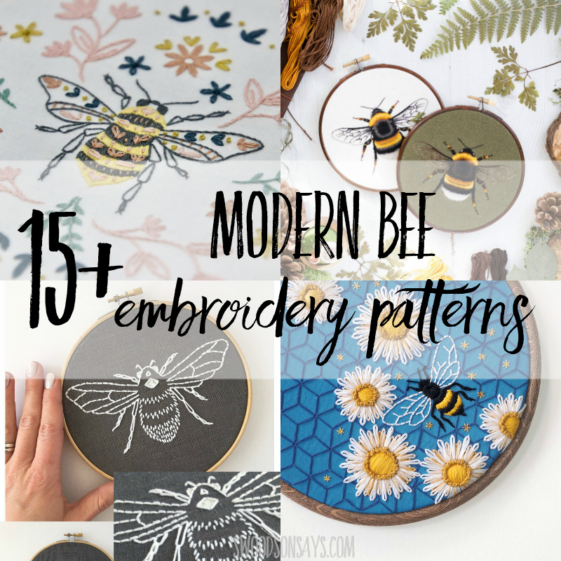 15+ modern bee embroidery pattern options